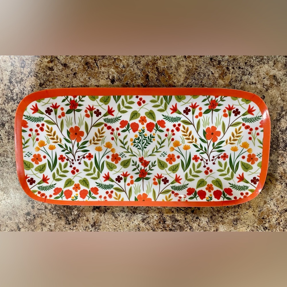 Floral Harvest Melamine Rectangular Serving Platter